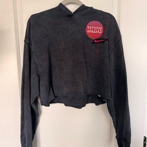 Nike Charcoal Hoodie with Pink Accents